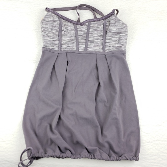 Lululemon 4 Pure Focus Bra Tank Gray Space Dye $64 - Picture 5 of 8